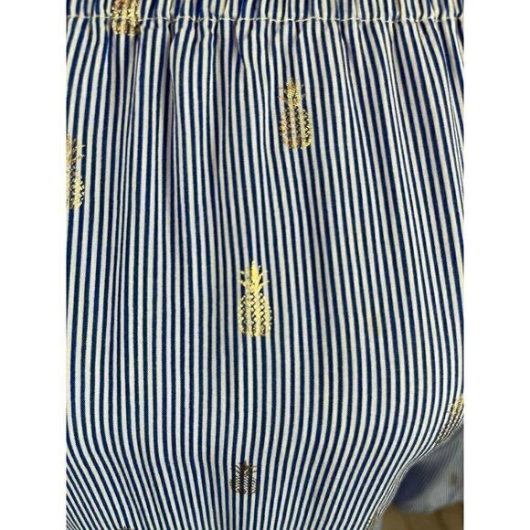 ANTHROPOLOGY SOLITAIRE striped white blue cold shoulder flared top tunic S - Picture 3 of 9